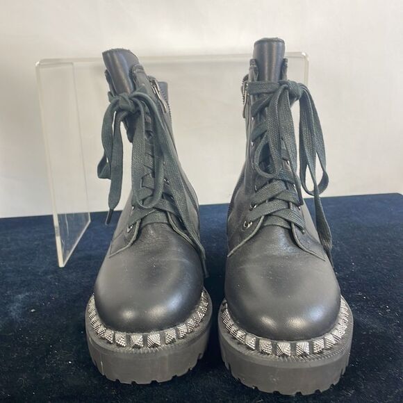 Vince Camuto Black Studded Workboots - Picture 5 of 8